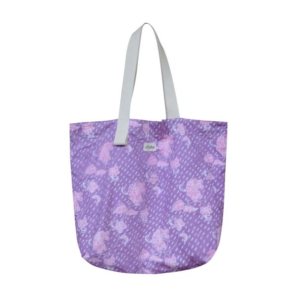 Lestari Reusable Grocery Bag Batik Stamp Fuchsia - Double Sided